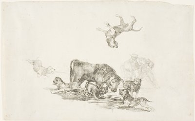 Toro Atacado por Perros de Francisco Jose de Goya y Lucientes