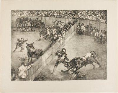 Corrida de toros en un ruedo dividido, de Los toros de Burdeos de Francisco Jose de Goya y Lucientes