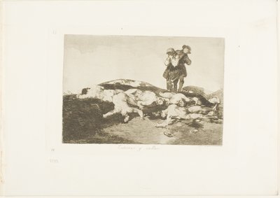 Entiérralos y guarda silencio, lámina 18 de Los Desastres de la Guerra de Francisco Jose de Goya y Lucientes