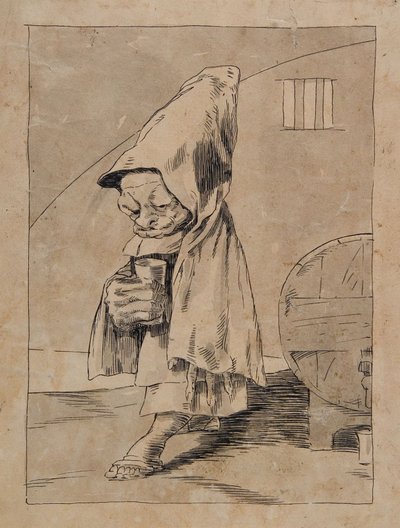 Caricatura de un monje de Francisco Jose de Goya y Lucientes
