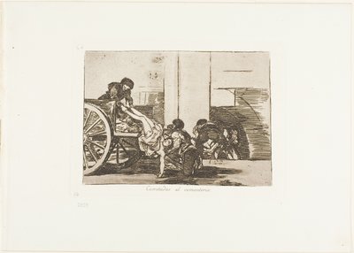Carretas al cementerio, lámina 64 de Los desastres de la guerra de Francisco Jose de Goya y Lucientes