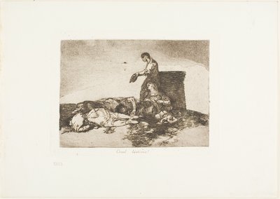 Cruel historia de dolor!, lámina 48 de Los desastres de la guerra de Francisco Jose de Goya y Lucientes