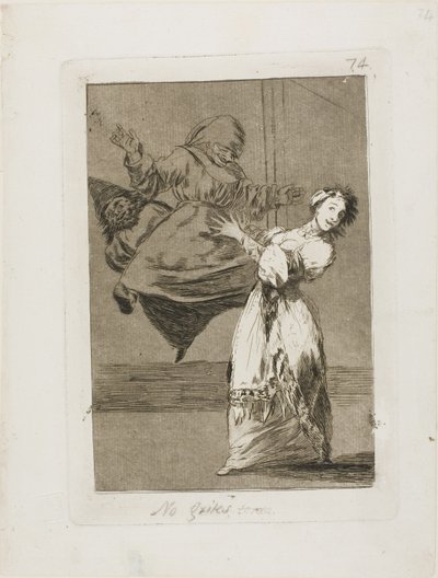 No grites, estúpido, plato 74 de Los Caprichos de Francisco Jose de Goya y Lucientes