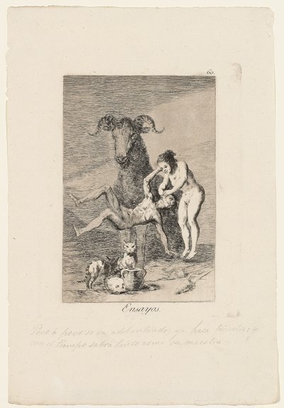 Ensayos, lámina de "Los Caprichos", 1799 de Francisco de Goya