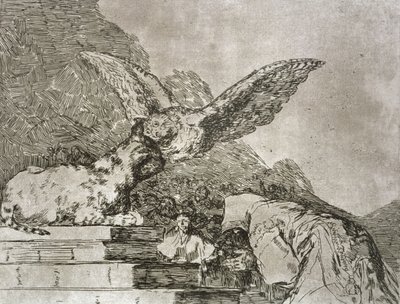 Pantomima felina, placa 73 de "Los desastres de la guerra de Francisco Jose de Goya y Lucientes