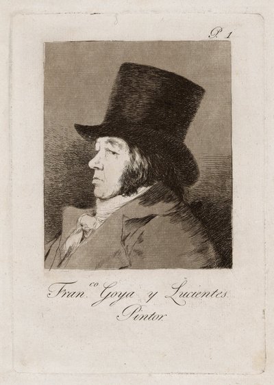 Francisco Goya y Lucientes, Pintor, lámina uno de Los Caprichos de Francisco Jose de Goya y Lucientes