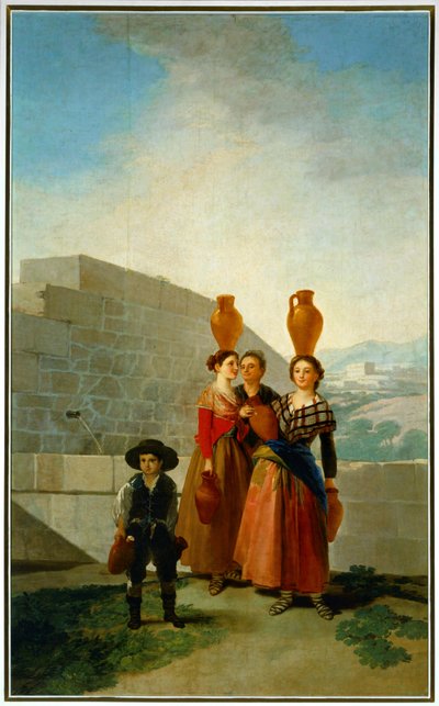 Niñas cargando jarras de agua ... (pintura sobre lienzo) de Francisco Jose de Goya y Lucientes