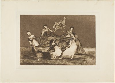 Más pesado que un burro muerto, placa 1 de Los Proverbios de Francisco Jose de Goya y Lucientes