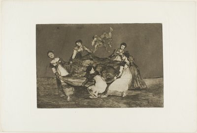 Más pesado que un burro muerto, lámina uno de Los Proverbios de Francisco Jose de Goya y Lucientes