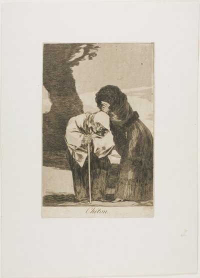 Silencio, lámina 28 de Los Caprichos de Francisco Jose de Goya y Lucientes