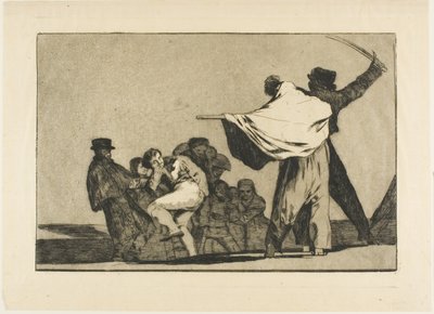 Si dos contra uno, rellena tu trasero con paja, de Los Proverbios de Francisco Jose de Goya y Lucientes