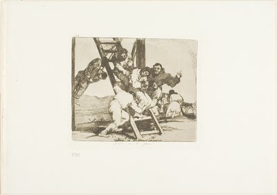 ¡Es un paso difícil!, lámina 14 de Los desastres de la guerra. de Francisco Jose de Goya y Lucientes