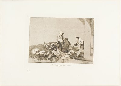 Es inútil gritar, placa 58 de Los desastres de la guerra. de Francisco Jose de Goya y Lucientes