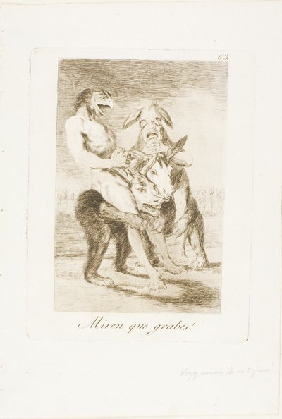 ¡Mira qué solemnes son!, placa 63 de Los Caprichos de Francisco Jose de Goya y Lucientes