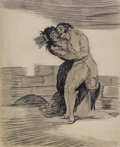 Hombre y mujer abrazándose de Francisco Jose de Goya y Lucientes