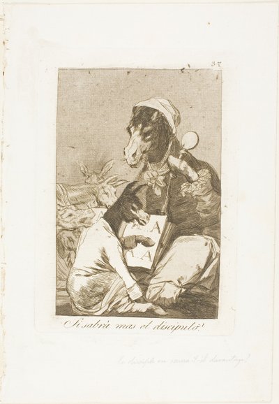 ¿No Podría el Alumno Saber Más?, lámina 37 de Los Caprichos de Francisco Jose de Goya y Lucientes