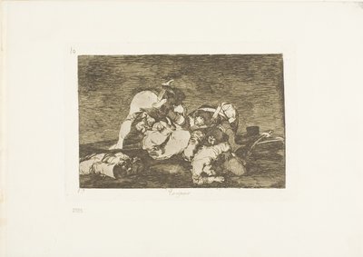 Tampoco Estos, lámina diez de Los Desastres de la Guerra de Francisco Jose de Goya y Lucientes