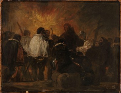 Escena nocturna de la Inquisición, c.1810 (óleo sobre madera) de Francisco Jose de Goya y Lucientes