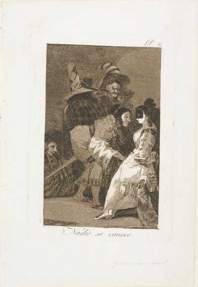 Nadie se conoce a sí mismo, placa seis de Los Caprichos de Francisco Jose de Goya y Lucientes