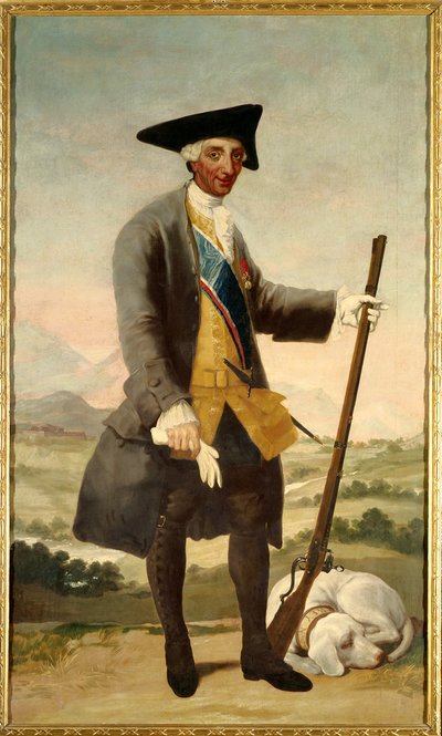 Retrato de Carlos III como cazador, hijo de Felipe V de Francisco de Goya