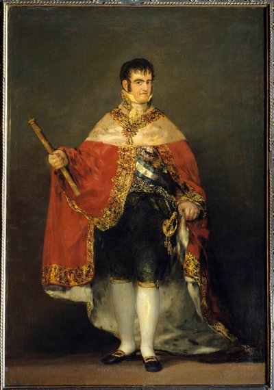 Retrato del Rey Fernando VII (1784-1833) con traje real (detalle) de Francisco de Goya