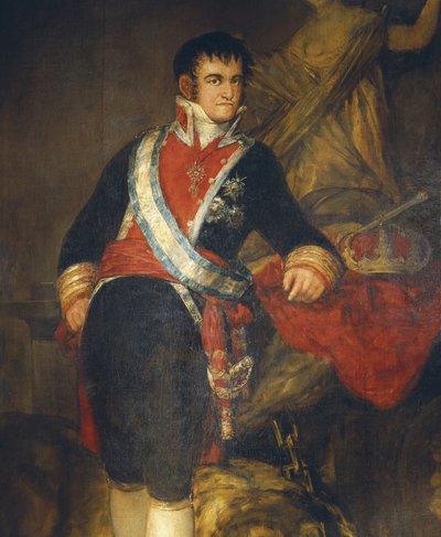 Retrato del rey Fernando VII, detalle de Francisco Jose de Goya y Lucientes