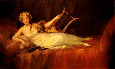 Retrato de la 10ª Marquesa de Santa Cruz como la Musa, Euterpe, 1805 de Francisco de Goya