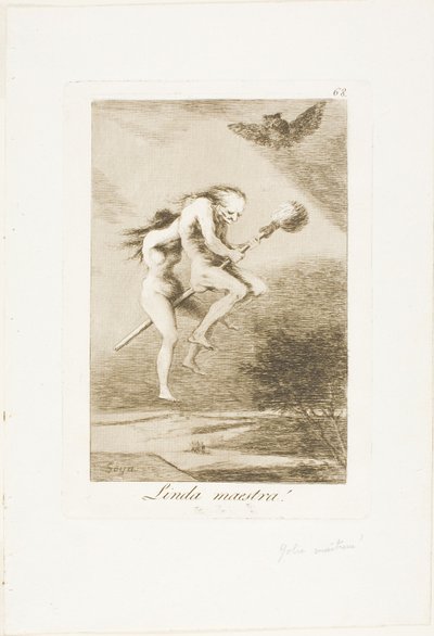 ¡Maestra bonita!, lámina 68 de Los Caprichos de Francisco Jose de Goya y Lucientes