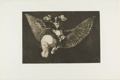 Renuncia al amigo que te cubre con sus alas y te muerde con su pico, lámina cinco de Los Proverbios de Francisco Jose de Goya y Lucientes