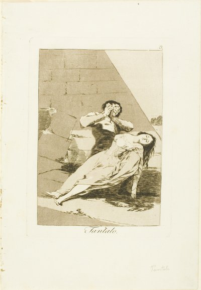 Tántalo, lámina 9 de Los Caprichos de Francisco Jose de Goya y Lucientes