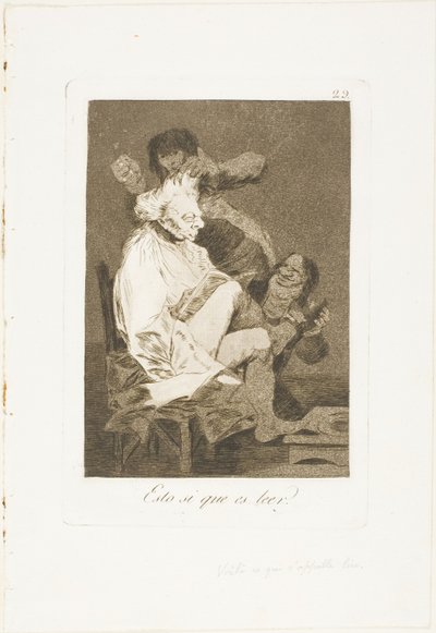 Eso ciertamente es saber leer, lámina 29 de Los Caprichos de Francisco Jose de Goya y Lucientes
