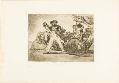 ¡Qué duro!, lámina 31 de Los desastres de la guerra. de Francisco Jose de Goya y Lucientes