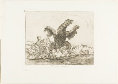 El buitre carnívoro, lámina 76 de Los desastres de la guerra de Francisco Jose de Goya y Lucientes