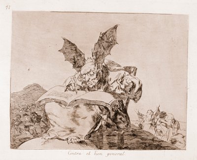 Los desastres de la guerra: Contra el bien común (aguafuerte del dibujo preparatorio) de Francisco de Goya
