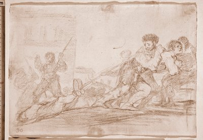 Los desastres de la guerra: Se lo merecía (dibujo preparatorio) de Francisco de Goya