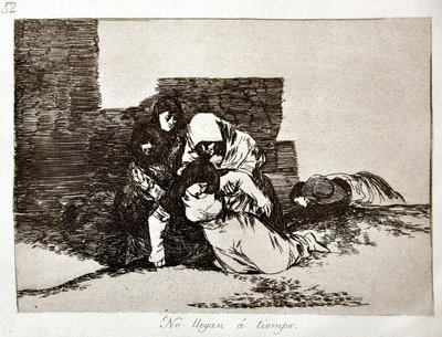 Los desastres de la guerra: No Llegan a Tiempo de Francisco Jose de Goya y Lucientes