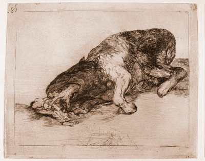 Los desastres de la guerra: ¡Monstruo orgulloso! (aguafuerte del dibujo preparatorio) de Francisco de Goya