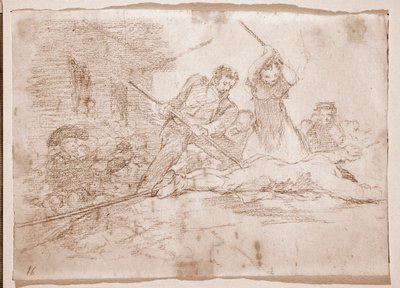 Los desastres de la guerra: Chusma (dibujo preparatorio) de Francisco de Goya