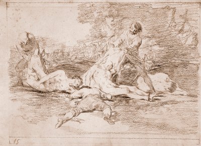 Los desastres de la guerra: Se aprovechan de ello de Francisco de Goya