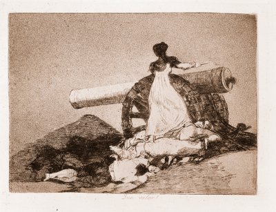 Los desastres de la guerra: ¡Qué valor! (aguafuerte de un dibujo preparatorio) de Francisco de Goya