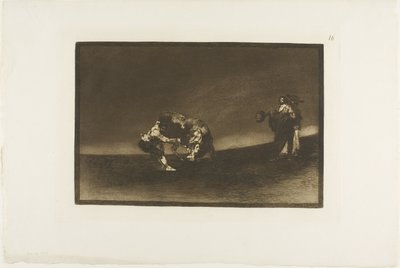 El Mismo Hombre Lanza un Toro en el Anillo en Madrid, lámina 16 de El Arte del Toreo de Francisco Jose de Goya y Lucientes