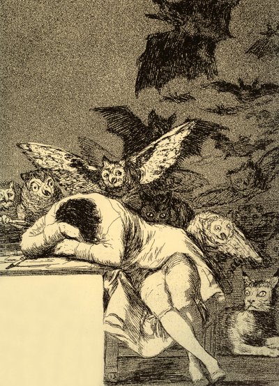 El sueño de la razón produce monstruos (Capricho 43) de Francisco Jose de Goya y Lucientes