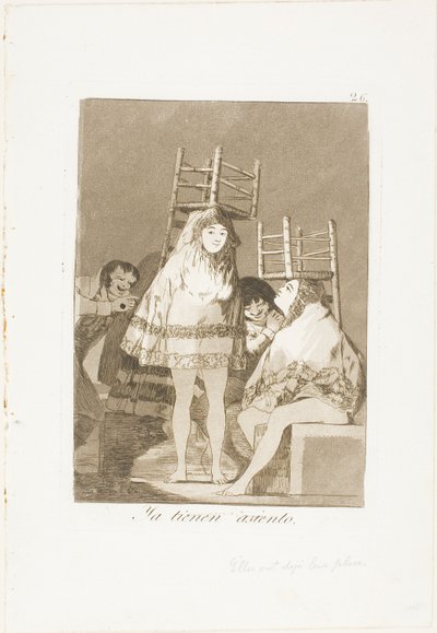 Ya tienen asiento (es decir, fondo), placa 26 de Los Caprichos de Francisco Jose de Goya y Lucientes