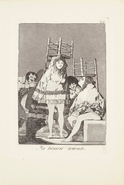 Ya tienen asiento, Placa 26 de: Los Caprichos de Francisco Jose de Goya y Lucientes