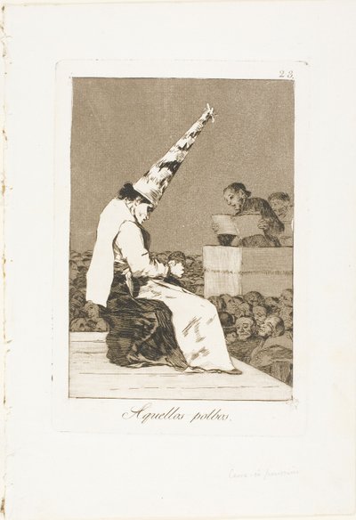 Esas motas de polvo, lámina 23 de Los Caprichos de Francisco Jose de Goya y Lucientes