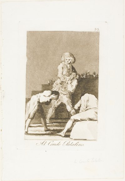 Al Conde Palatino o Conde del Paladar, lámina 33 de Los Caprichos de Francisco Jose de Goya y Lucientes
