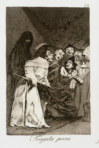 Trágala, perro (Caprichos 58) de Francisco Jose de Goya y Lucientes