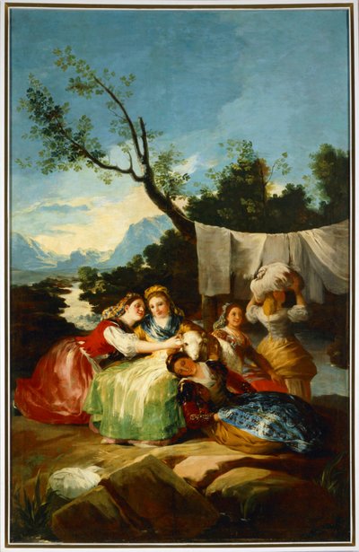 LavanderasCartoon para un tapiz en El Escorial ... (pintura sobre lienzo) de Francisco Jose de Goya y Lucientes