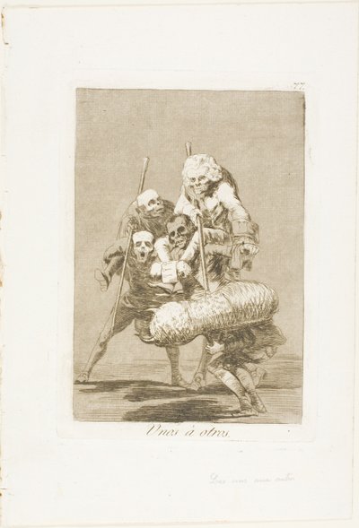 Lo que uno hace al otro, lámina 77 de Los Caprichos de Francisco Jose de Goya y Lucientes