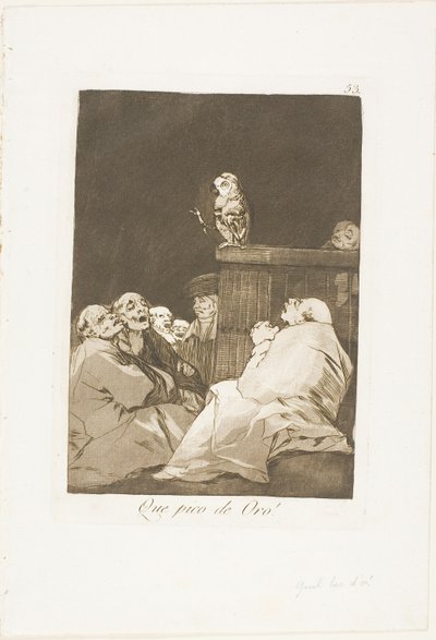 ¡Qué pico dorado!, lámina 53 de Los Caprichos de Francisco Jose de Goya y Lucientes